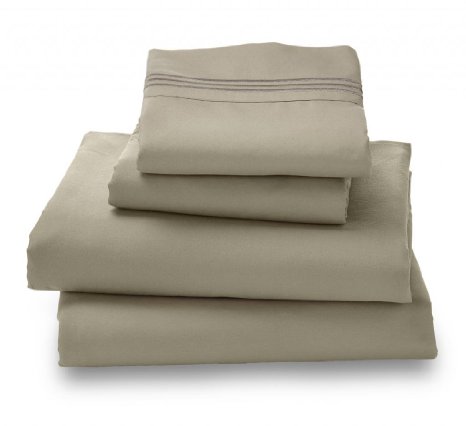 Sage King Size Sheet Set - Double Brushed Ultra Microfiber Luxury Bed Sheet Set By Amadora