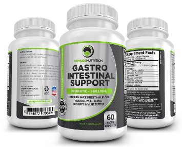 Gastro Intestinal Support: Advanced 7 Strain Probiotic Formula. 5.75 Billion Organisms Per Capsule. Easy To Swallow. Balances Intestinal Gut Flora, Supports Immune & Digestive Health. 60 Capsules.