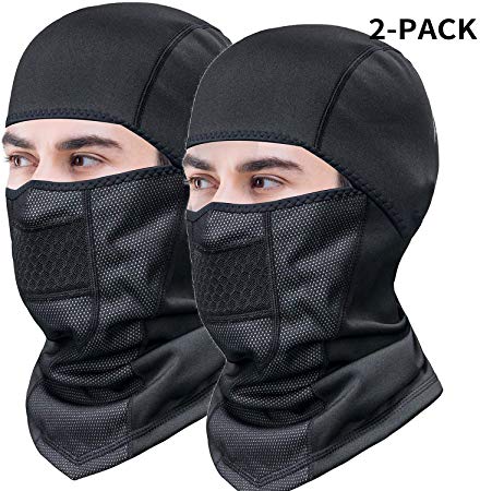 TEUME Balaclava Face Mask Ski Mask Winter with ANTI-FOG Nose Pads for Men Women Motorcycle Running Full Face Cover Masks Windproof Neoprene with Micro-Polar Fleece Masks (2-Pack Balaclava)