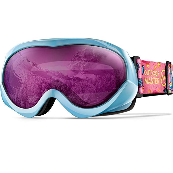 OutdoorMaster Kids Ski Goggles - Helmet Compatible Snow Goggles for Boys & Girls with 100% UV Protection