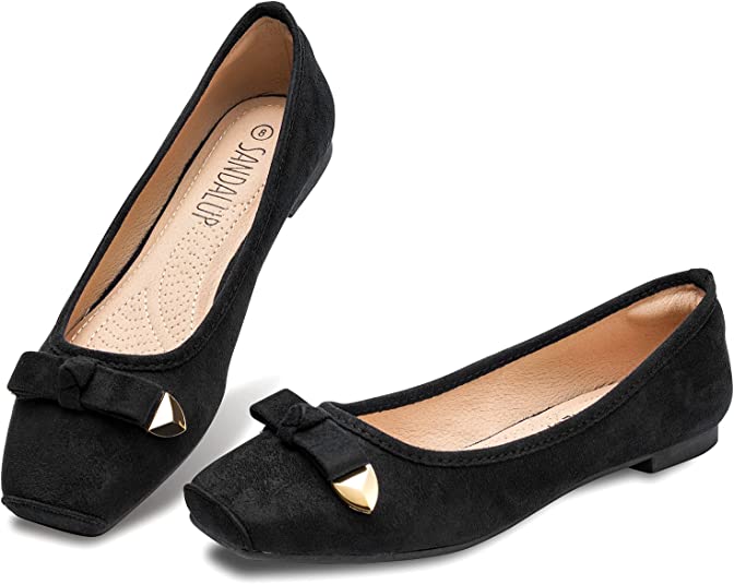 SANDALUP Women's Flats Comfort Slip on Flat Square Toe Shoes