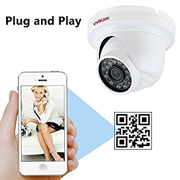 1.3M POE IP Camera, HD 1.3Megapixels 960P P2P POE IP Network Camera for Indoor Use with Plug and Play, Scan QR Code for Mobile Remote View, ONVIF(White)