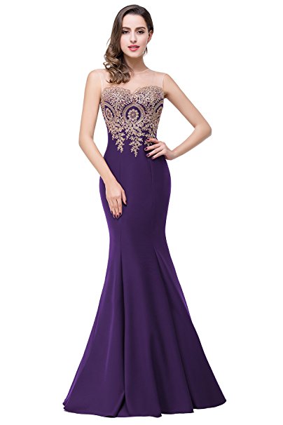 Babyonlinedress Babyonline Mermaid Evening Dress For Women Formal Lace Appliques Long Prom Dress