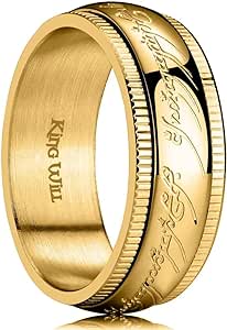 King Will 7mm 8mm One Ring for Men Lord Rings Magic Power Rings Silver Titanium Rings Wedding Band for Men Women Comfort Fit Sipnner Ring High Polished