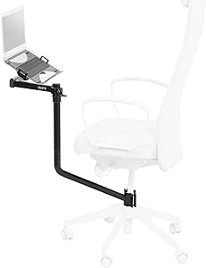 VIVO Office Chair Mounted 12 x 9 Inch Laptop Tray, Ergonomic Tilt, Full Motion 360 Degree Rotation, Black, MOUNT-KB08CL