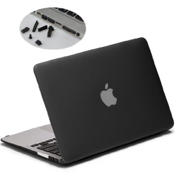 Matte Hard Case for 13-inch MacBook Pro Retina, LENTION Clear Plastic Cover & Shell for Apple Mac Book Laptop, Matte Finish Case with Rubber Feet, Come with Anti-Dust Port Plugs(Clear Black)