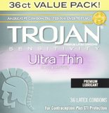 Trojan Sensitivity Ultra Thin Premium Lubricant Condom 36 Ct Value Pack