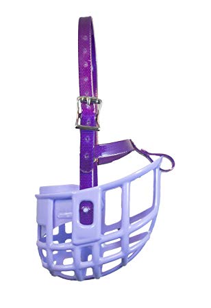 Birdwell Enterprises - Plastic Dog Muzzle with Adjustable Plastic Coated Nylon Headstall - Prevents nipping and Biting - Multiple Sizes and Colors - Made in The USA
