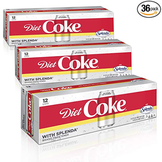 Diet Coke with Splenda Fridge Pack Bundle, 12 fl oz, 36 Pack