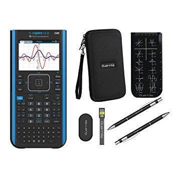 Texas Instruments Ti Nspire CX II CAS Graphing Calculator   Guerrilla Zipper Case   Essential Graphing Calculator Accessory Kit, Black (Blackk)