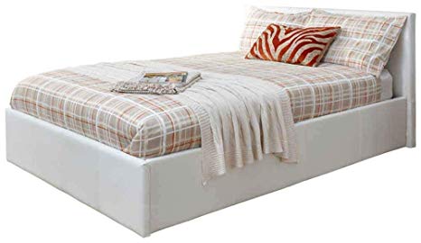 Right Deals UK Ottoma Bed Storage Four Mattress Options (4ft6 Double No Mattress, White)