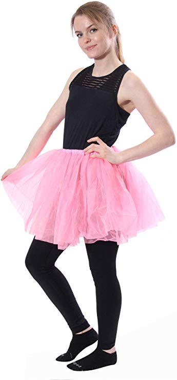Classic Layered Princess Tutu for Valentines, Easter, Costumes, Fun Runs or Everyday Wear w/Leggings (CH, Standard, Plus)