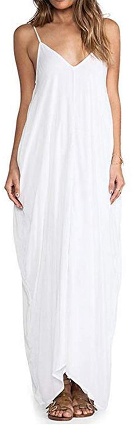 ZANZEA Womens Summer Maxi Dress Casual Loose Boho Dress Beach Cover Up Floral Sundress with Pocket