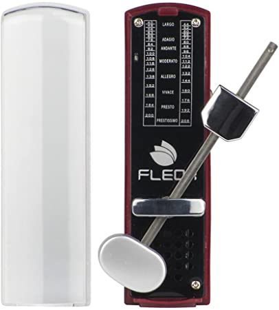 FLEOR Mini Mechanical Metronome Spring Driven Traditional Metronome Pocket Metronome, Red