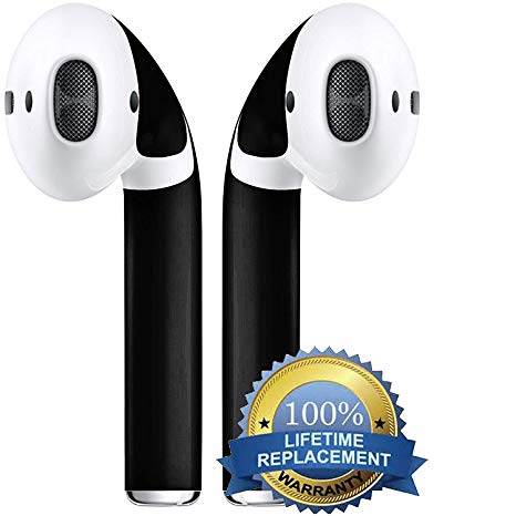 APSkins Wraps – Compatible with Apple AirPods 2 and 1 Skins for AirPod Wireless Earphones. Updated Model - Two Pairs - Lifetime Free Replacements. (Gloss Black)