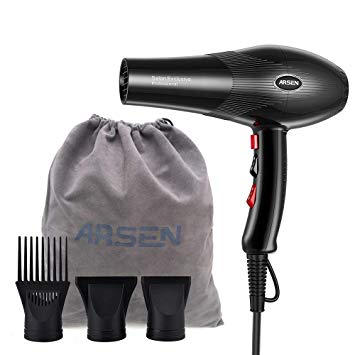 Professional 2200W Hair Dryer, Best Salon Use Blow Dryer with Comb Nozzle, Super Fast Dry Hairdryer for Hairstylist, Black