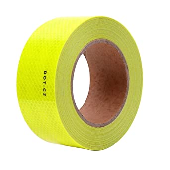 TYLife Yellow DOT-C2 Reflective Tape,High Visibility Waterproof Adhesive Reflector Conspicuity Tape, Outdoor Safety Tape,Reflective Stickers for Trailers, RV, Camper, Boat Trailers,Camper,2 in x 32Ft