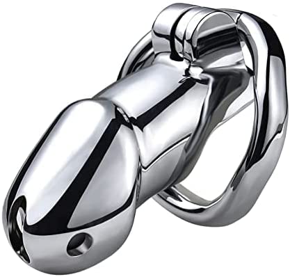 Male Chastity Device Cock Cage - UTIMI Average Size Chastity Cage with 3 Active Rings & Keys Adult Sex Toy for Men Penis Exercise Zinc Alloy (Silvery)