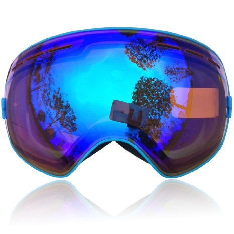 Zionor Snowmobile Snowboard Skate Ski Goggles with Detachable Lens