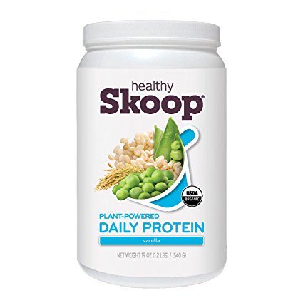 Healthy Skoop Organic, Plant-Powered Daily Protein, Vanilla 19 Ounce