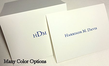 Personalized Thank You Note Cards Stationery with Envelopes. Set of 20 cards and Matching Envelopes. Add any Full Name(s) or Initials. Many Font Colors!