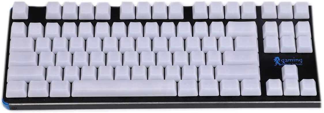 YMDK 1.5mm ABS 108 87 61 ANSI ISO Blank Milk Fog OEM Profile Shine Through Keycap for RGB MX Mechanical Keyboard GK61 (87 ANSI) (Only Keycap)