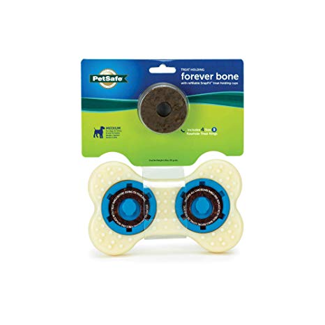 PetSafe Forever Bone Dog Chew Toy, Treat Holding Nylon and Rubber Textured Dog Toy for Aggressive Chewers