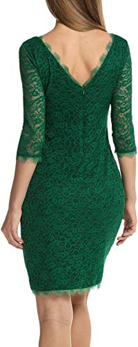 ACEVOG Women's Elegant Floral Lace Sleeveless 3/4 Sleeve Cocktail Dress