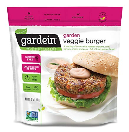 Gardein Garden Veggie Burgers, Meatless Protein Packed Patties, Non-GMO Project Verified, 4 Pack (Frozen)