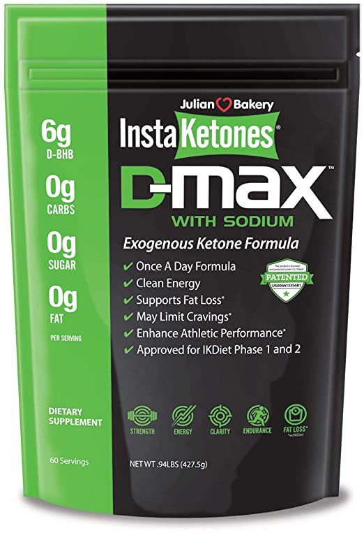 Julian Bakery® InstaKetones® D-MAX® (6g D-BHB   Sodium) (Once A Day) Exogenous Ketones (60 Servings)