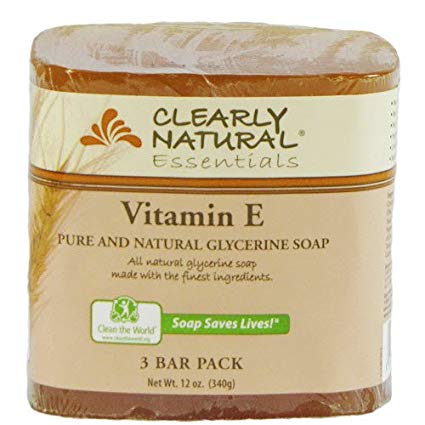 Clearly Natural Glycerine Bar Soap, Vitamin E, 3 Count