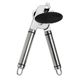 Stainless Steel Can Opener from X-Chef - Manual Kitchen Tool with Attached Bottle Cap Opener and Soda Tab Lifter