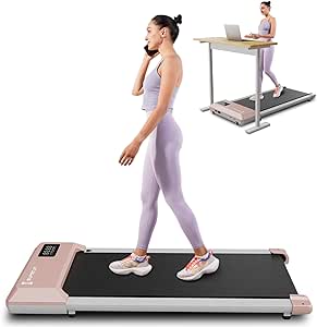 Superun Walking Pad Treadmill,Under Desk Treadmills for Home & Office,Portable 2.5 HP Treadmill with Remote Control&Smart Motion APP,300 Lbs Capacity