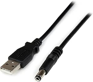 StarTech.com 1m USB to Type N Barrel 5V DC Power Cable - USB A to 5.5mm DC - 1 Meter USB to 5.5mm DC Plug (USB2TYPEN1M)