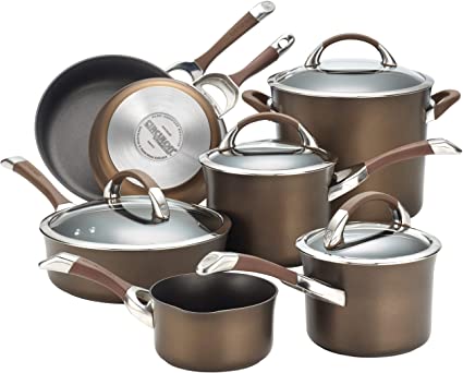 Circulon Symmetry Chocolate Hard Anodized Nonstick 11-Piece Cookware Set