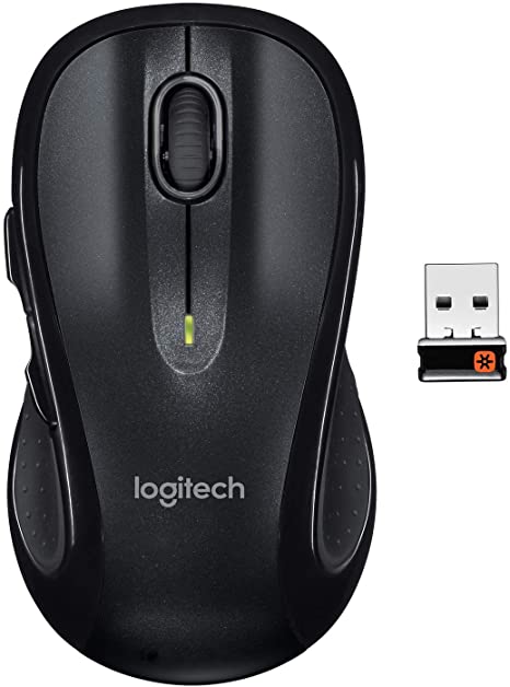 Logitech M510 Wireless Computer Mouse – Comfortable Shape with USB Unifying Receiver, with Back/Forward Buttons and Side-to-Side Scrolling, Dark Gray