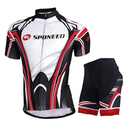 Bicycling Jersey Road Gel Padded Bib Shorts Moisture Wicking Cycling Uniform Short sleeve Cycle set size M Multi Red