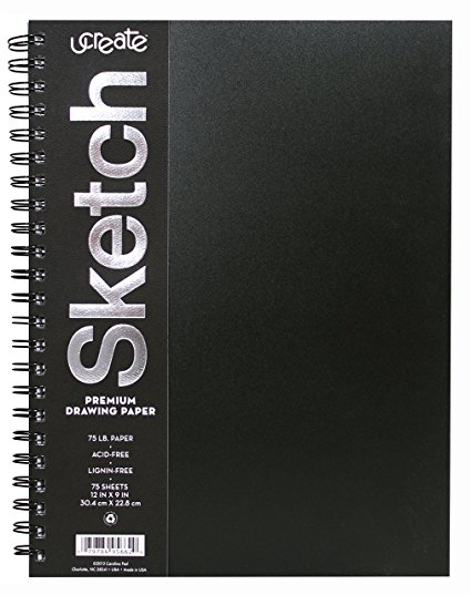 Ucreate 37088 Sketch Book, 12" x 9", 75 Sheets, 75 lb.