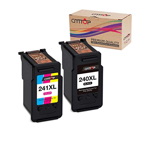 CMTOP PG-240XL CL-241XL Ink Compatible for Canon PG-240XL CL-241XL Ink Cartridges, High Yield, 2 Pack, for Canon PIXMA MG3620 MX472 MX452 MG3220 MG3520 MG2220 MX532 MX432 MG2120 MX512 MG3522 TS5120