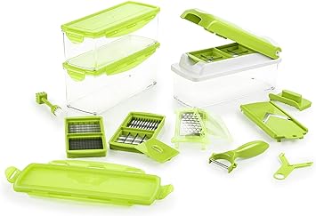 Genius Nicer Dicer Plus | 18 Pieces | Kiwi | All-Purpose Cutter | Fruit and Vegetable Cutter