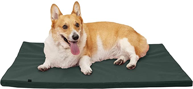 Furhaven Pet Bed Mat for Dogs & Cats - Water-Resistant Reversible Two-Tone Crate or Kennel Dog Bed Pad, Green & Gray, Large, 35843434