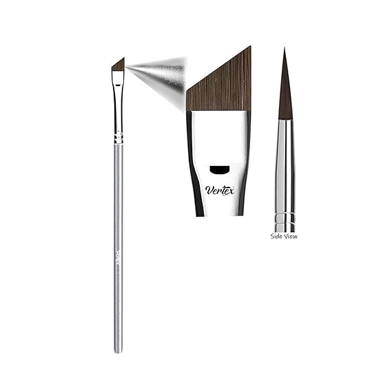 Vertex Beauty Angled Eyeliner Brush Slanted Small - Thin Winged Liner For Clean Lines | Apply Smooth Liquid Gel Liner For A Fine Wing | Application Of Flat Angle Edges Allows Precision Control To Ach
