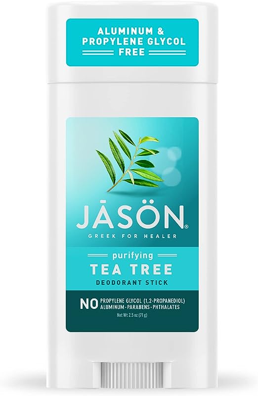 JASON Purifying Tea Tree Deodorant Stick, 2.5 Ounce Tubes (Pack of 3), Package May Vary