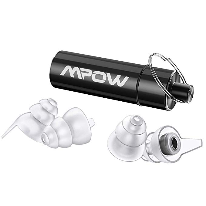 Mpow High Fidelity Earplugs, SNR 28dB Concert Ear Plugs, Noise Reduction Music Earplugs for Musicians, DJ’s, Drummers, Festival, Nightclub (Aluminum Carry Case Included)- White&Black