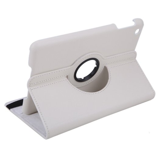 HDE iPad Mini Tablet Case Rotating Flip Stand Folding Magnetic Cover for Apple Mini 2/3 Retina (White)