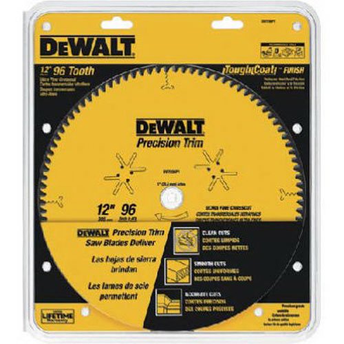 DEWALT DW7296PT Precision Trim 12-Inch 96 Tooth ATB Crosscutting Saw Blade with 1-Inch Arbor