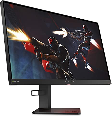 Omen X 25 Gaming Monitor with NVIDIA G-Sync and 240Hz 1ms, Full HD 1920 X 1080P, Ambient Lighting, Adjustable Height, Tilt, Cable Management, Headset Rest, (4NK94AA)