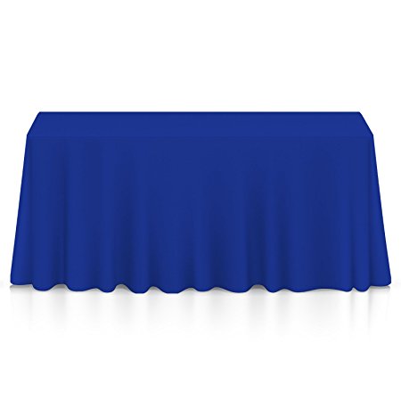 Lann's Linens 90" x 132" Premium Tablecloth for Wedding/Banquet/Restaurant - Rectangular Polyester Fabric Table Cloth - Royal Blue