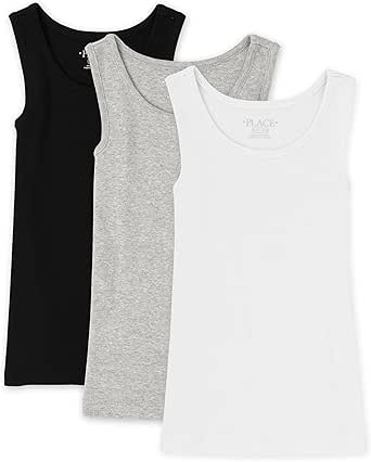 The Children's Place Girls' Basic Ribbed Tank, 3 Pack