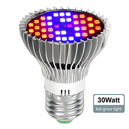 iTimo Full Spectrum Led Grow Light Bulb Lights For Indoor Plants Marijuana Plant Light Lamp For Hydroponic Aquatic And Greenhouse Planting(30W)